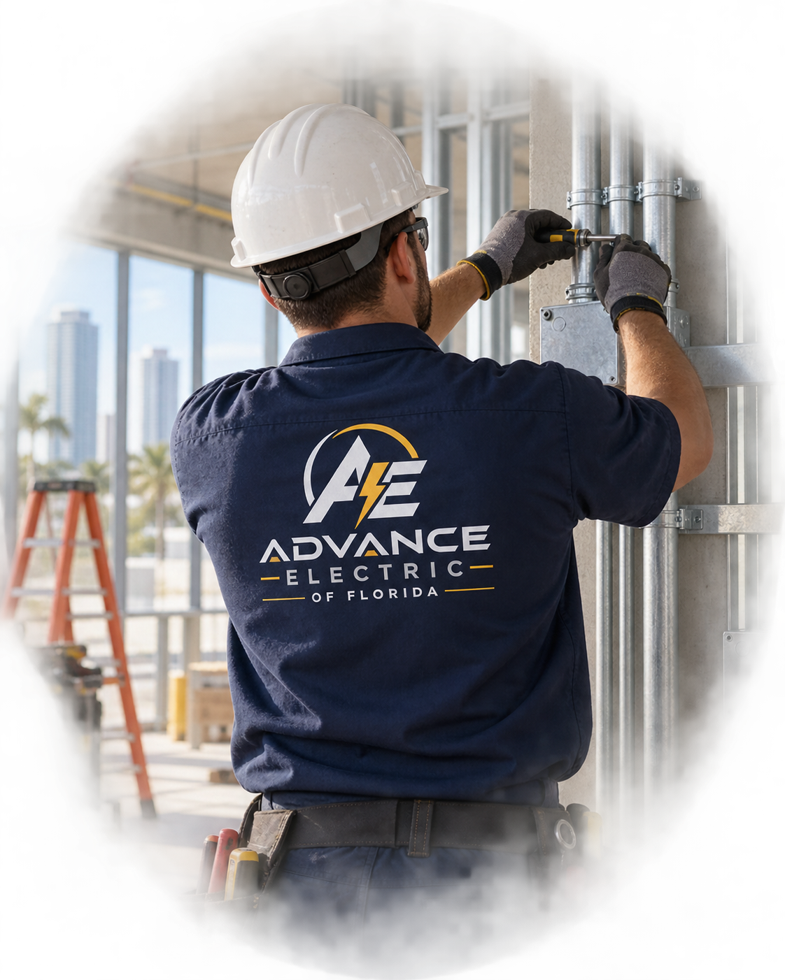 Advance Electric technician coordinating an electrical installation